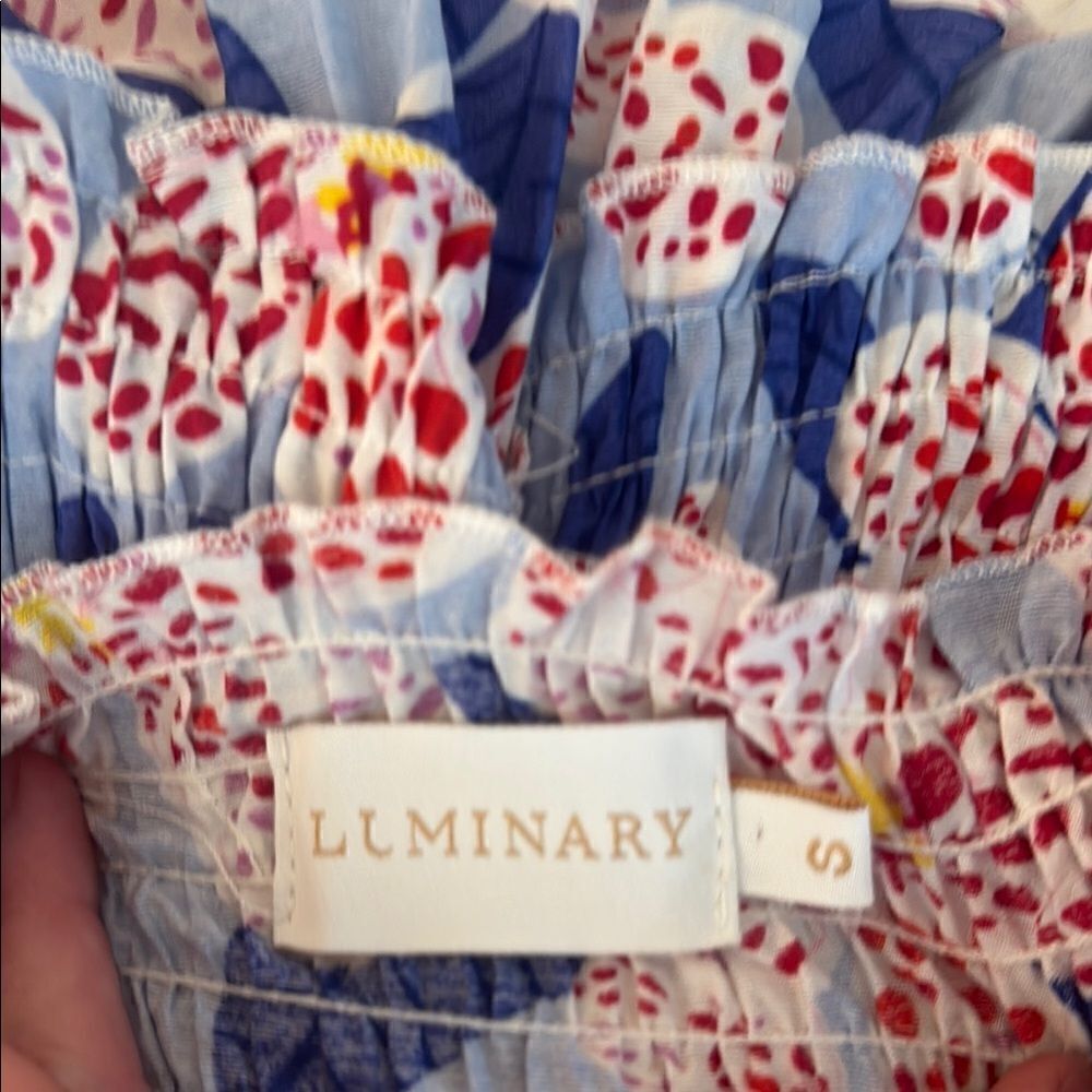LUMINARY floral print maxi off shoulder dress empire waist‎ cross front Small - Picture 6 of 9